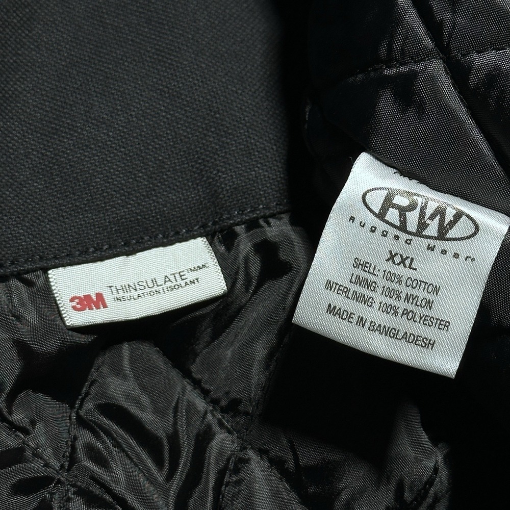 NEW Rugged Wear RW Canvas Work Jacket Mens 2XL Black 3M Insulated Comfort Hooded - Picture 8 of 15